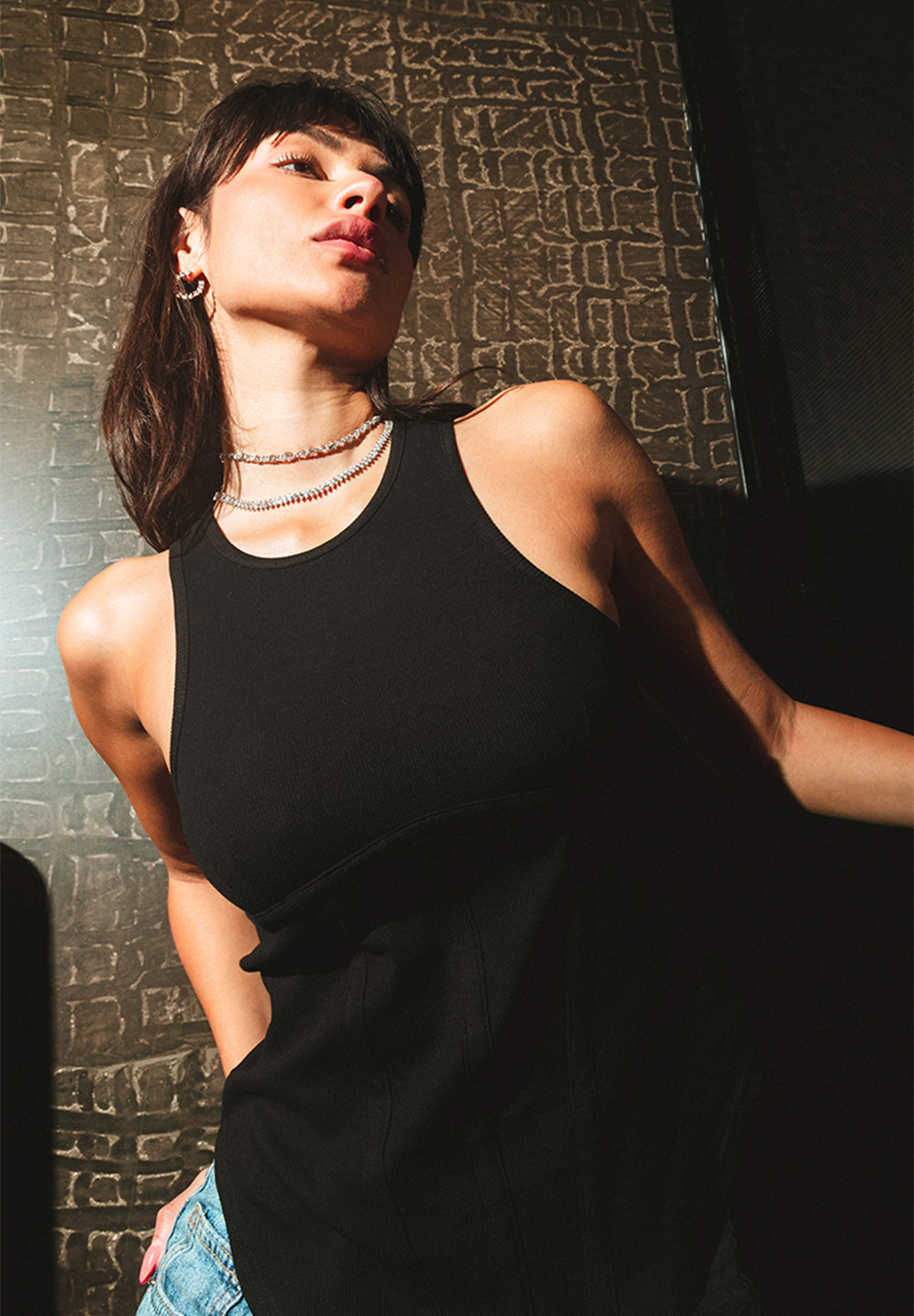 Corset Tank Top - Black