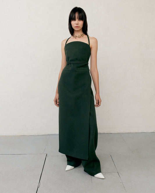 GREEN WOOLEN APRON